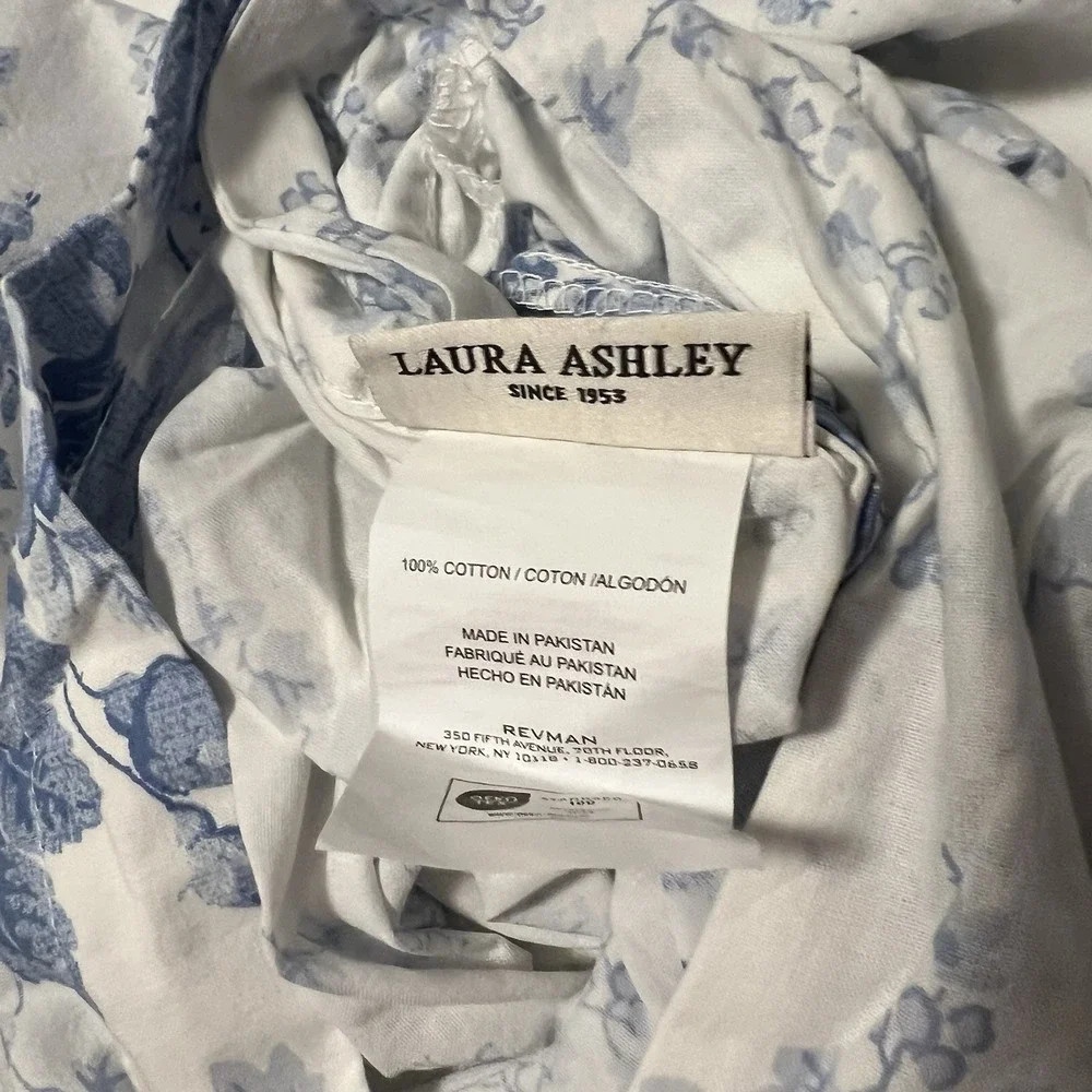 Laura Ashley Cottage Sophia Cotton Queen Duvet & 2 Standard Shams Shabby Chic